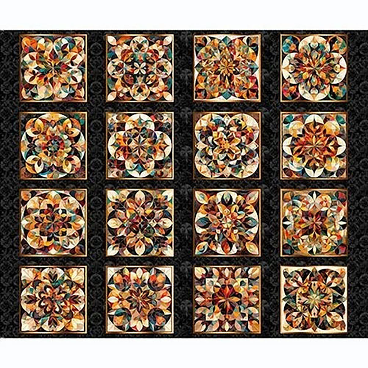 Quilting Treasures Fabrics Solstice Dan Morris Black Stained Glass